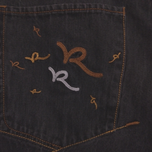 Rocawear men's sz 34 straight leg gray distressed denim jeans made in Hong Kong - Picture 9 of 10